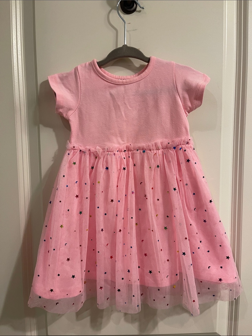 Toddler Pink Star-Print Tulle Dress